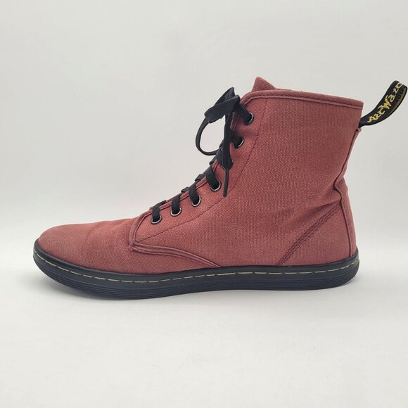 Dr. Martens Shoreditch Women's Sz 9 Canvas High Top Sneakers Boots Red - Picture 3 of 16